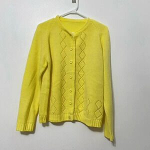 Vintage - 1960s/1970s Yellow Knit Cardigan